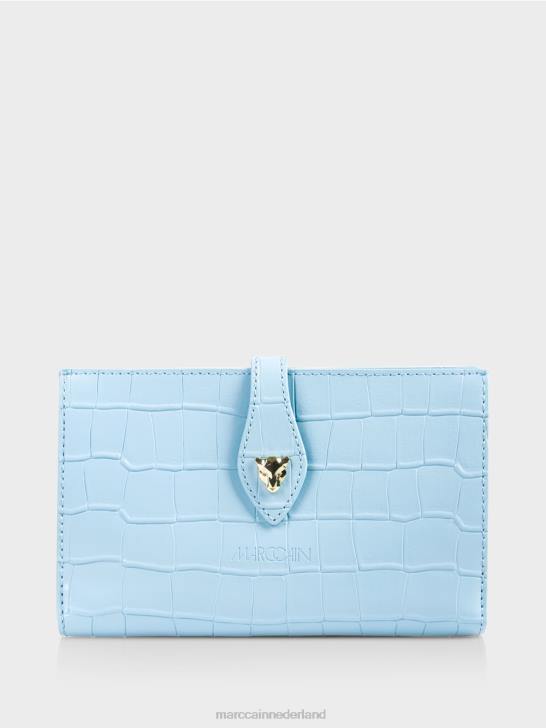 accessoire sfeervol blauw 464J1739 Portemonnee van imitatiekrokodillenleer van rundleer Marc Cain