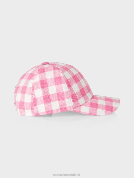 accessoire fel roze 464J1731 pet met vichyruiten Marc Cain