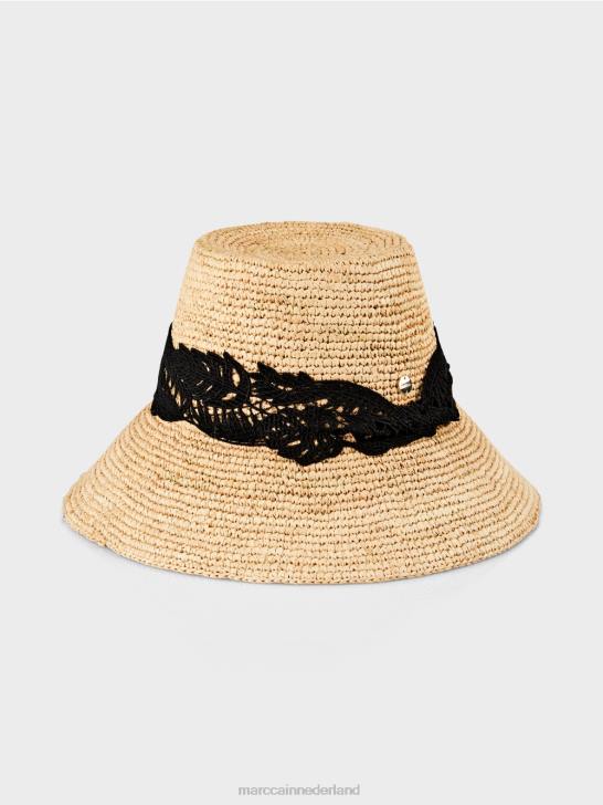 accessoire raffia 464J1725 Zonnehoed in cloche-stijl Marc Cain