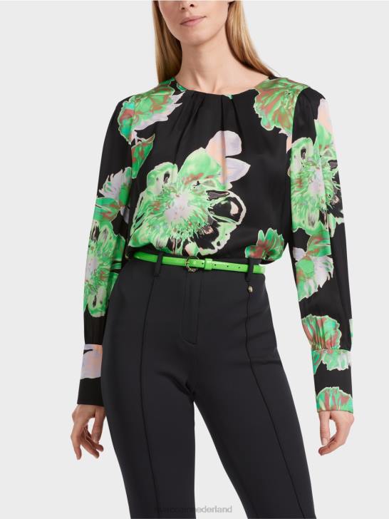 accessoire donker appelgroen 464J1662 smalle tailleriem van rundnappaleer Marc Cain