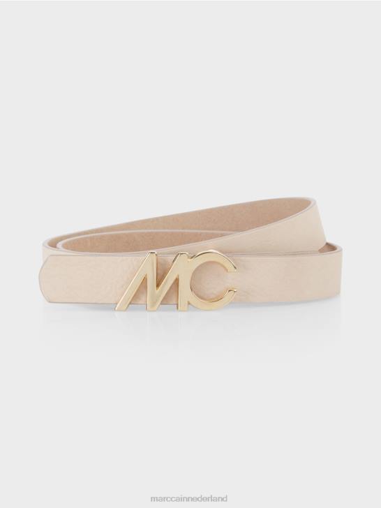 accessoire donkere crème 464J1680 tailleriem met logogesp Marc Cain