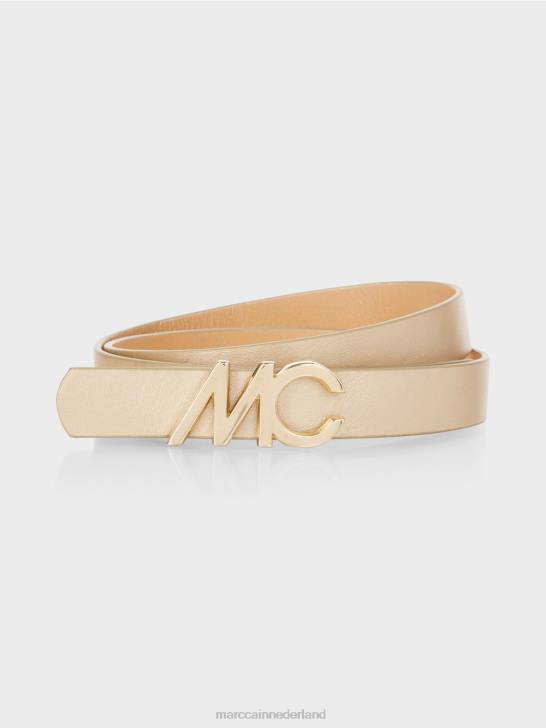 accessoire licht goud 464J1686 riem met mc-logogesp Marc Cain
