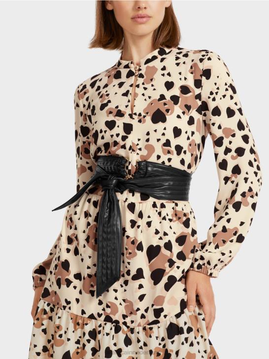 accessoire zwart 464J1743 tailleriem met gedraaide versierde ring Marc Cain