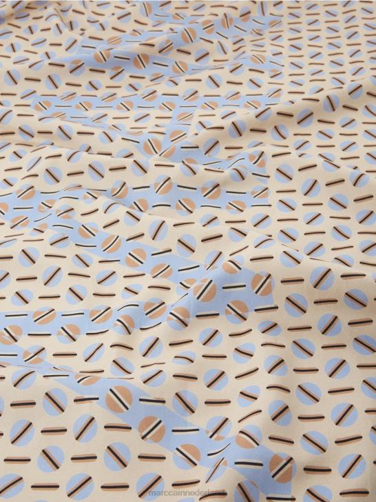 accessoire donkere crème 464J1676 sjaal met grafisch ontwerp Marc Cain