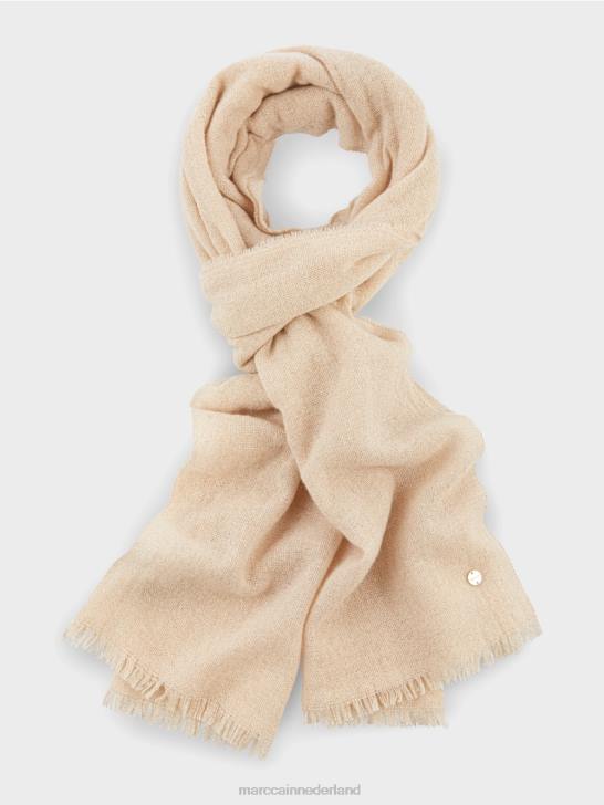 accessoire donkere crème 464J1678 elegante geweven sjaal met lurex Marc Cain