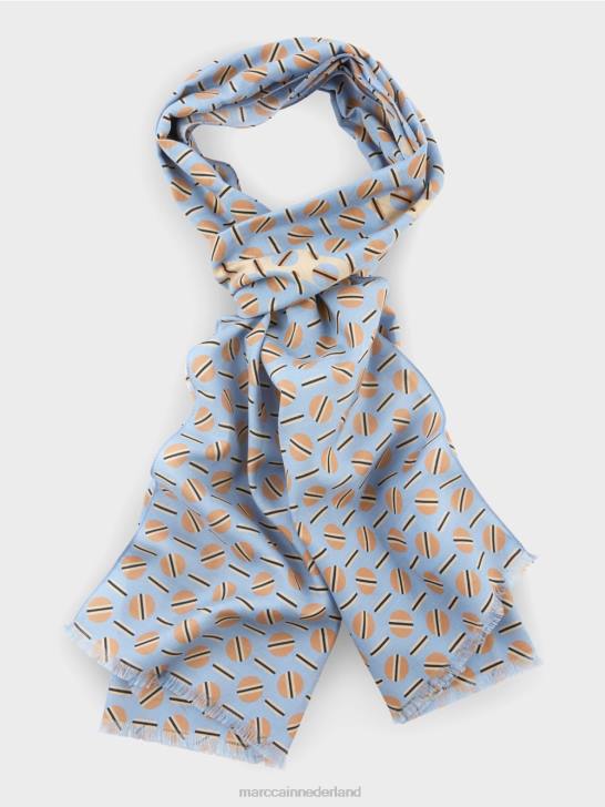accessoire donkere zomerhemel 464J1679 sjaal met grafisch ontwerp Marc Cain