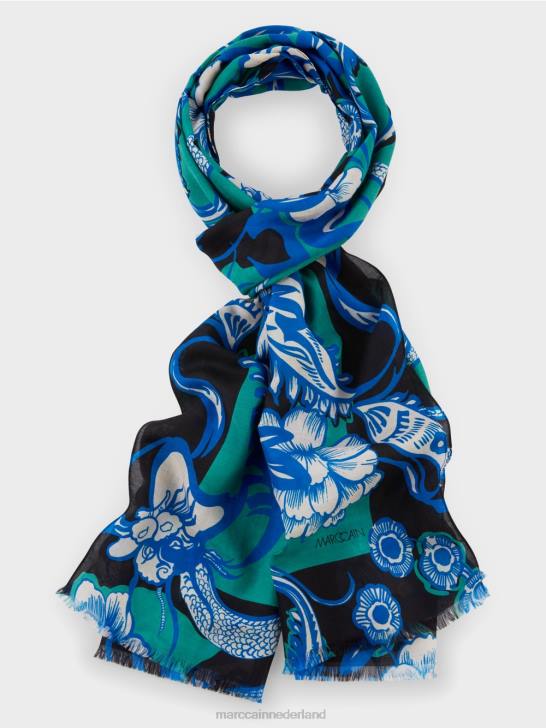 accessoire glazuur 464J1656 sjaal met tattoo-print Marc Cain