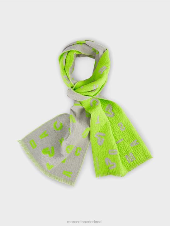 accessoire grijs 464J1688 omkeerbare sjaal met geweven ontwerp Marc Cain