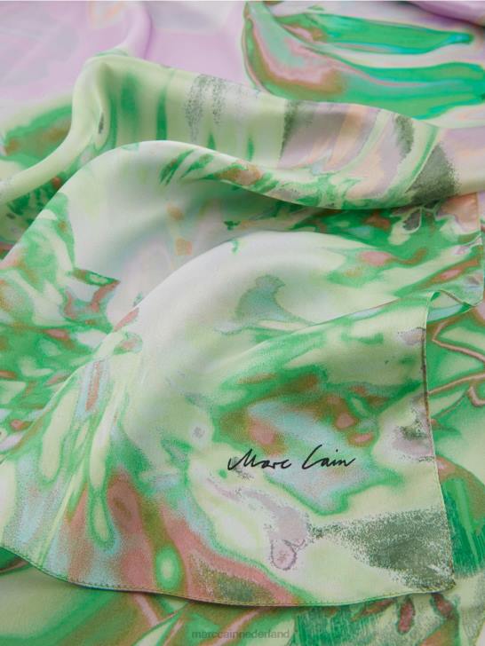 accessoire heldere lavendel 464J1665 delicate zijden sjaal met bloemmotief Marc Cain