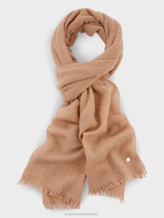 accessoire heldere toffee 464J1684 elegante geweven sjaal met lurex Marc Cain