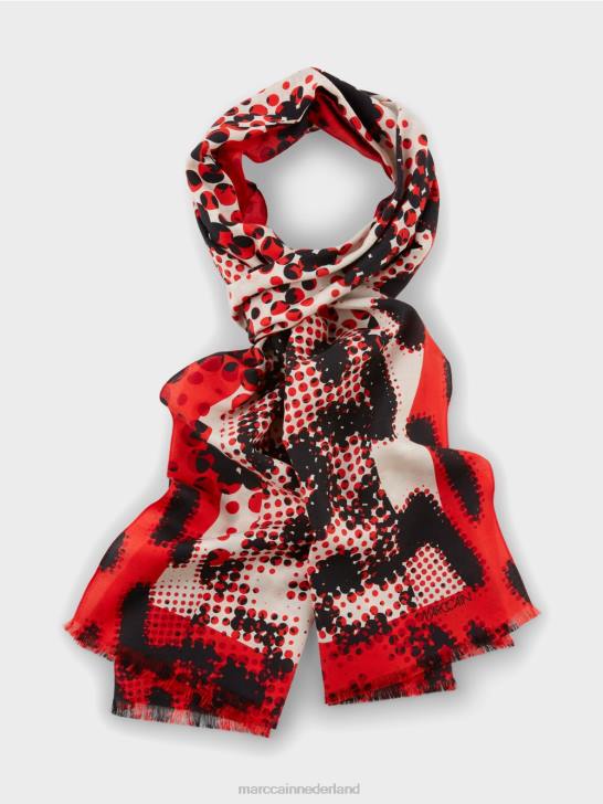 accessoire kampari 464J1669 sjaal met dierenbontmotief Marc Cain