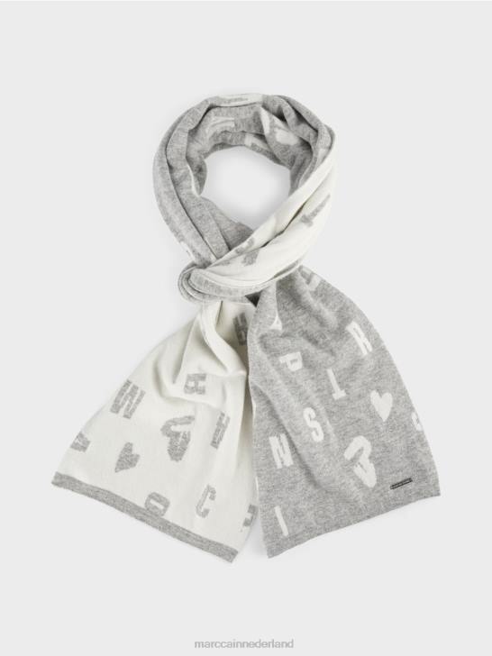 accessoire zilver grijs 464J1690 omkeerbare sjaal "samen heroverwegen". Marc Cain