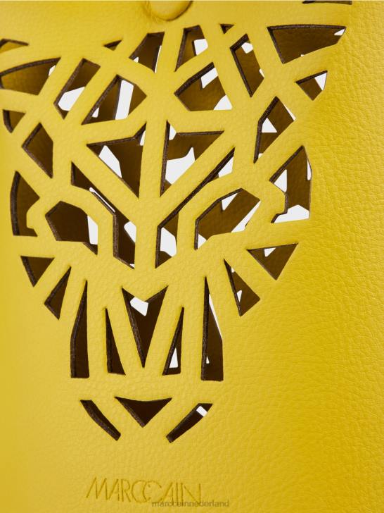 accessoire citroen groen 464J1532 \"Samen heroverwegen\" mini-tas met luipaardkop Marc Cain