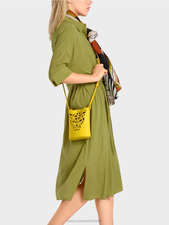 accessoire citroen groen 464J1532 \"Samen heroverwegen\" mini-tas met luipaardkop Marc Cain