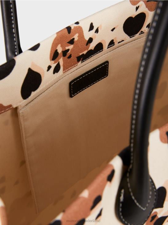 accessoire crème 464J1550 Draagtas met luipaardprint en mc-letters Marc Cain
