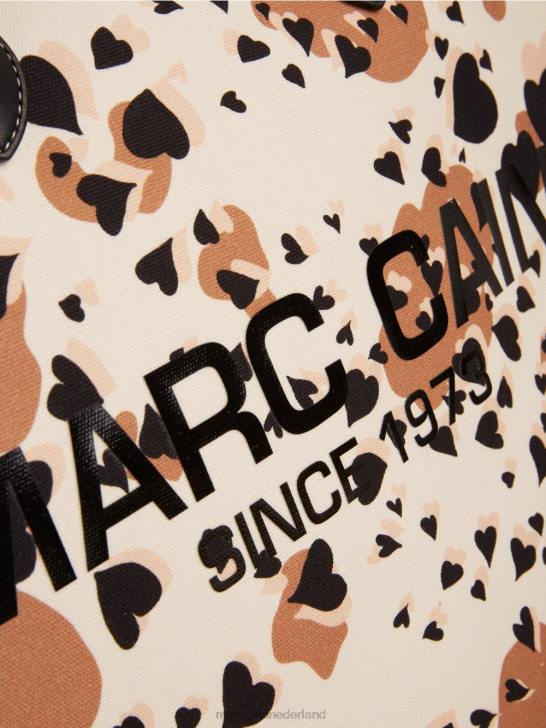 accessoire crème 464J1550 Draagtas met luipaardprint en mc-letters Marc Cain