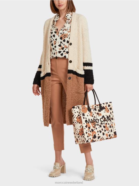 accessoire crème 464J1550 Draagtas met luipaardprint en mc-letters Marc Cain