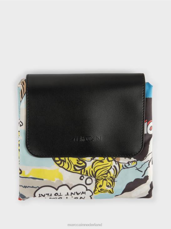 accessoire diepe zee 464J1515 shopper met \"rethink Together\" print Marc Cain