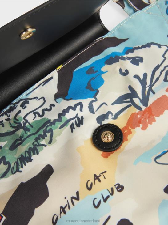 accessoire diepe zee 464J1515 shopper met \"rethink Together\" print Marc Cain