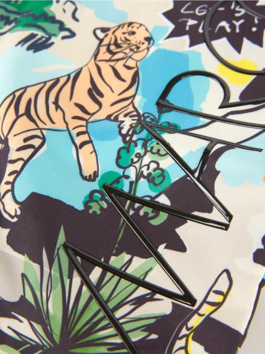 accessoire diepe zee 464J1515 shopper met \"rethink Together\" print Marc Cain