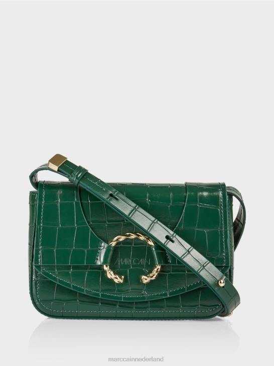 accessoire donker bos 464J1540 schoudertas met decoratieve ring Marc Cain