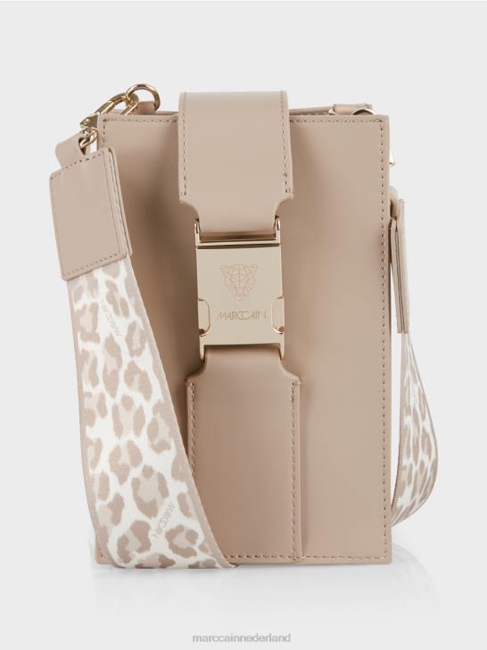 accessoire gebleekt zand 464J1493 crossbodytas in lengteformaat Marc Cain