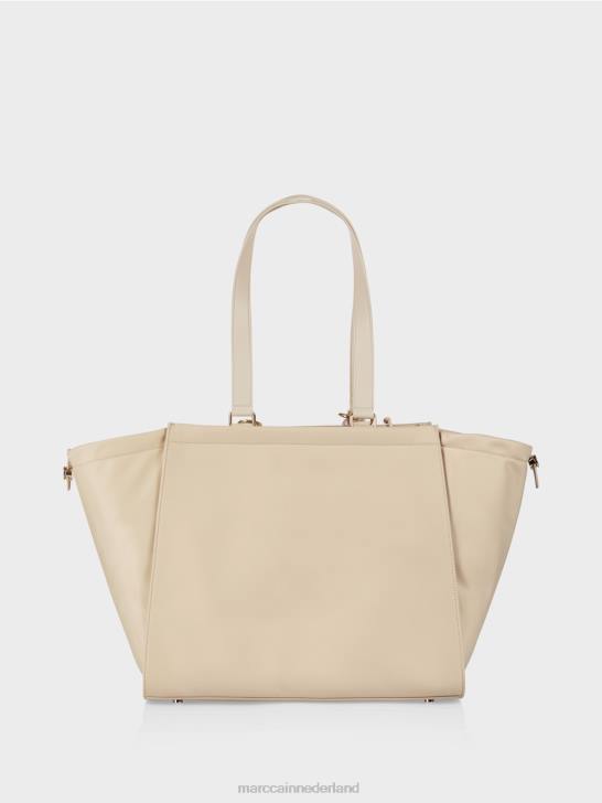 accessoire gebleekt zand 464J1549 \"rethink Together\" tas met gehaakt handvat Marc Cain