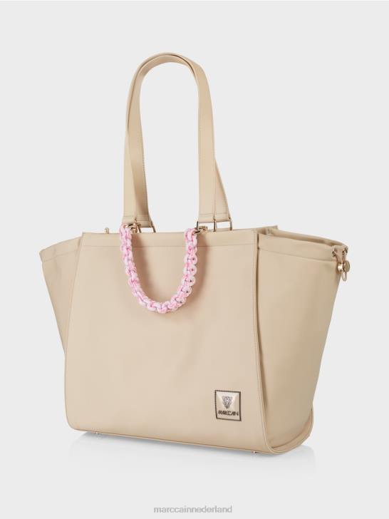 accessoire gebleekt zand 464J1549 \"rethink Together\" tas met gehaakt handvat Marc Cain