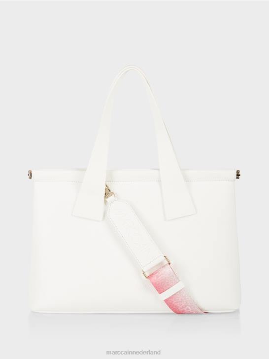 accessoire gebroken wit 464J1541 Schoudertas van imitatienappa met riem Marc Cain