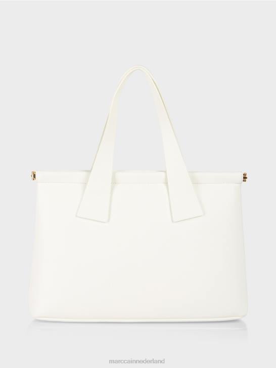 accessoire gebroken wit 464J1541 Schoudertas van imitatienappa met riem Marc Cain