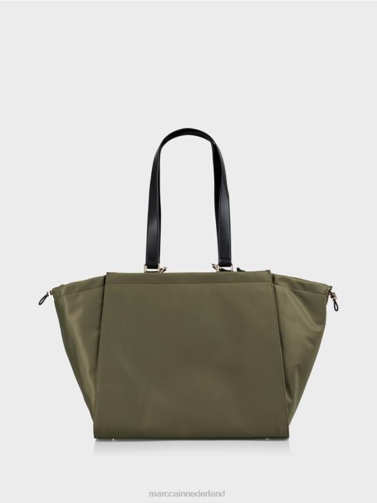 accessoire gele olijf 464J1538 \"rethink Together\" tas met gehaakt handvat Marc Cain