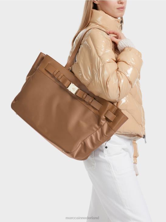 accessoire heldere toffee 464J1501 nylon \"samen heroverwegen\" shopper Marc Cain