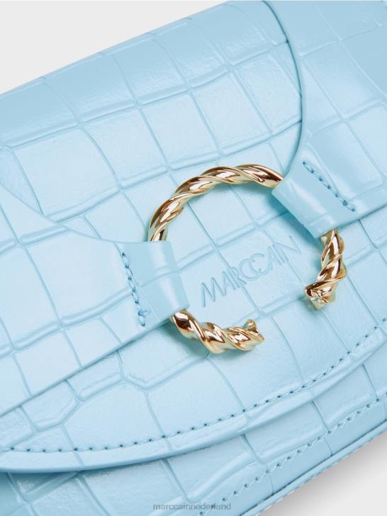 accessoire sfeervol blauw 464J1536 schoudertas met decoratieve ring Marc Cain