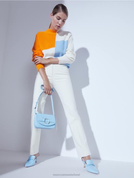 accessoire sfeervol blauw 464J1536 schoudertas met decoratieve ring Marc Cain