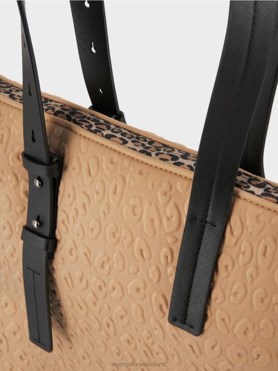 accessoire zachte koffie 464J1503 shopper gemaakt van techno materiaal Marc Cain