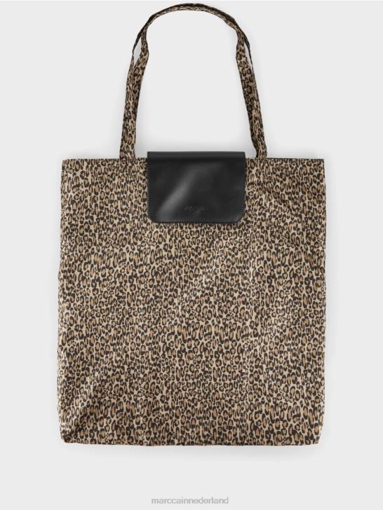 accessoire zachte koffie 464J1507 "rethink Together" shopper met print Marc Cain