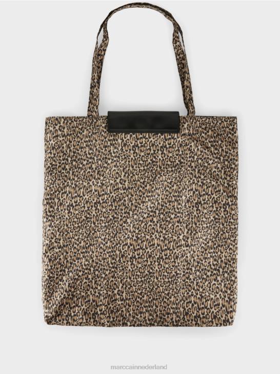 accessoire zachte koffie 464J1507 \"rethink Together\" shopper met print Marc Cain