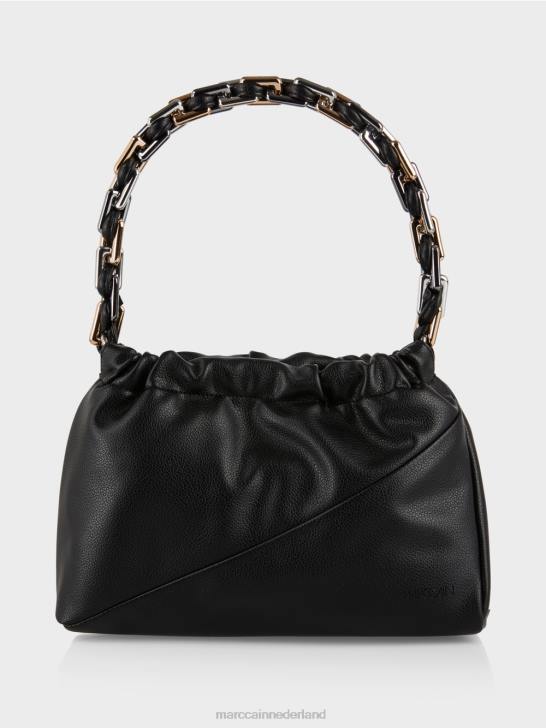 accessoire zwart 464J1516 schoudertas met decoratief handvat Marc Cain