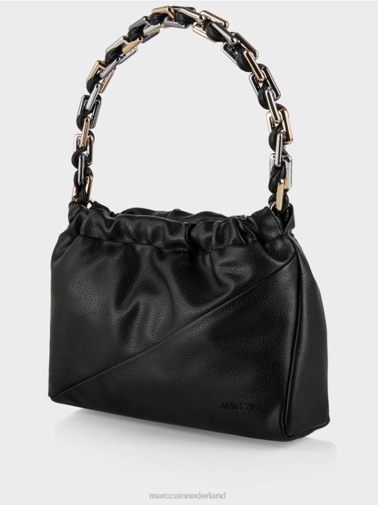 accessoire zwart 464J1516 schoudertas met decoratief handvat Marc Cain