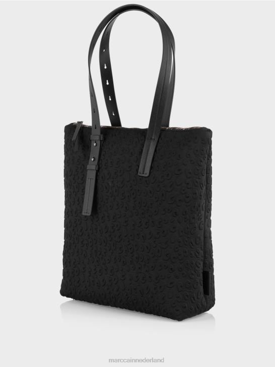 accessoire zwart 464J1518 shopper gemaakt van techno materiaal Marc Cain