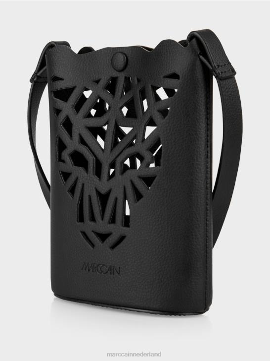 accessoire zwart 464J1525 \"Samen heroverwegen\" mini-tas met luipaardkop Marc Cain