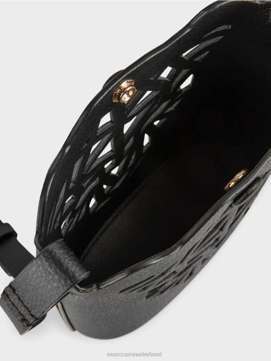 accessoire zwart 464J1525 \"Samen heroverwegen\" mini-tas met luipaardkop Marc Cain