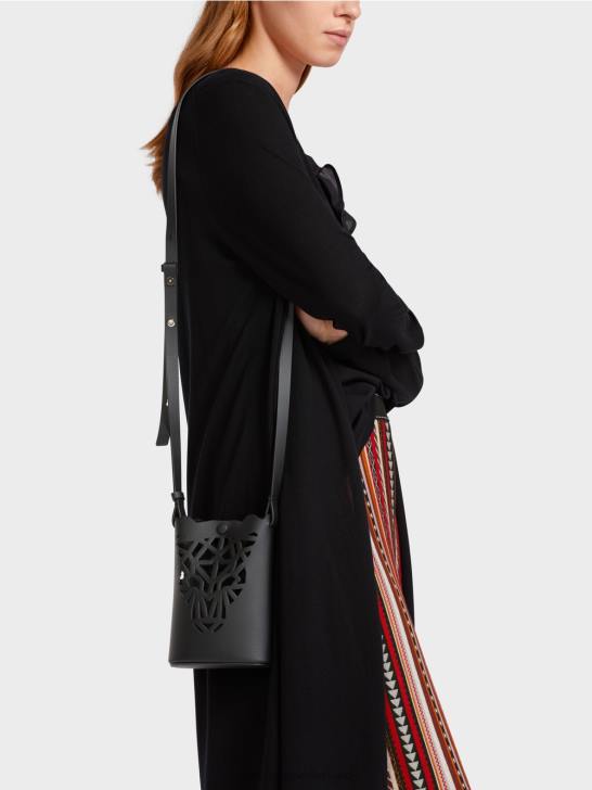 accessoire zwart 464J1525 \"Samen heroverwegen\" mini-tas met luipaardkop Marc Cain