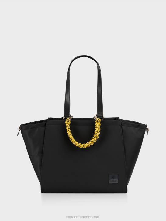 accessoire zwart 464J1534 "rethink Together" tas met gehaakt handvat Marc Cain