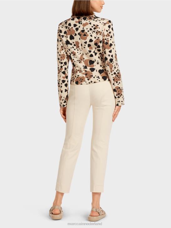 kleding crème 464J204 blazer met hartvormig luipaarddessin Marc Cain