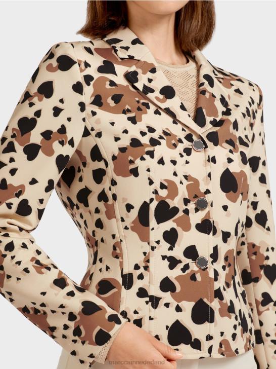kleding crème 464J204 blazer met hartvormig luipaarddessin Marc Cain