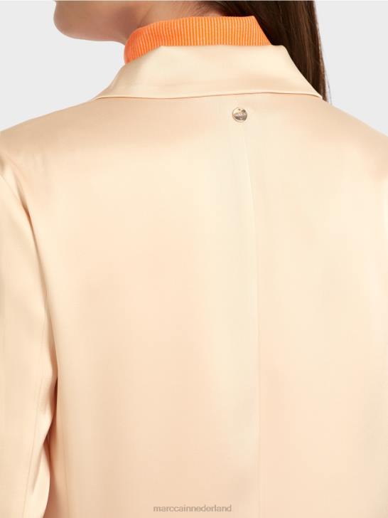 kleding donkere crème 464J163 Blazer met dubbele rij knopen en zakken Marc Cain