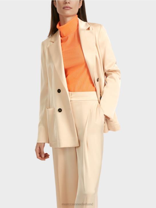 kleding donkere crème 464J163 Blazer met dubbele rij knopen en zakken Marc Cain