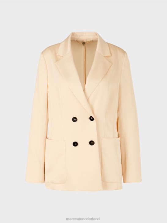 kleding donkere crème 464J163 Blazer met dubbele rij knopen en zakken Marc Cain
