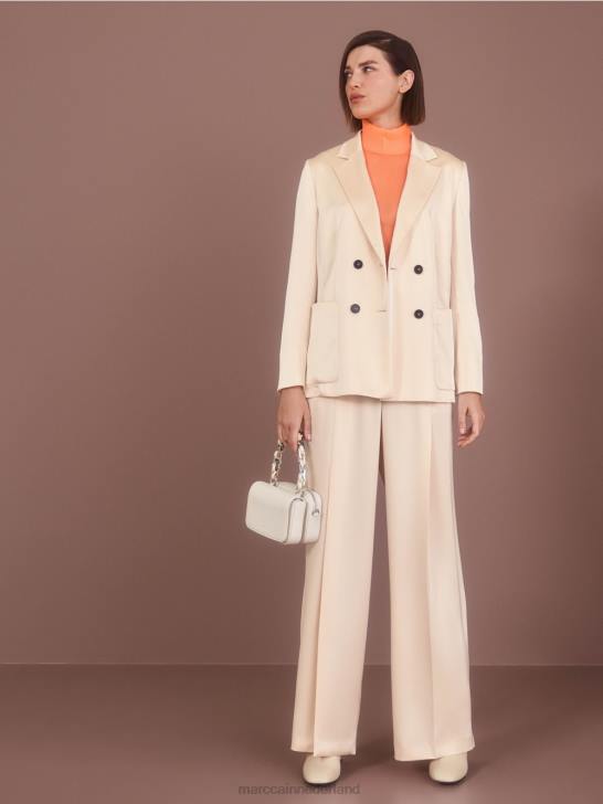kleding donkere crème 464J163 Blazer met dubbele rij knopen en zakken Marc Cain